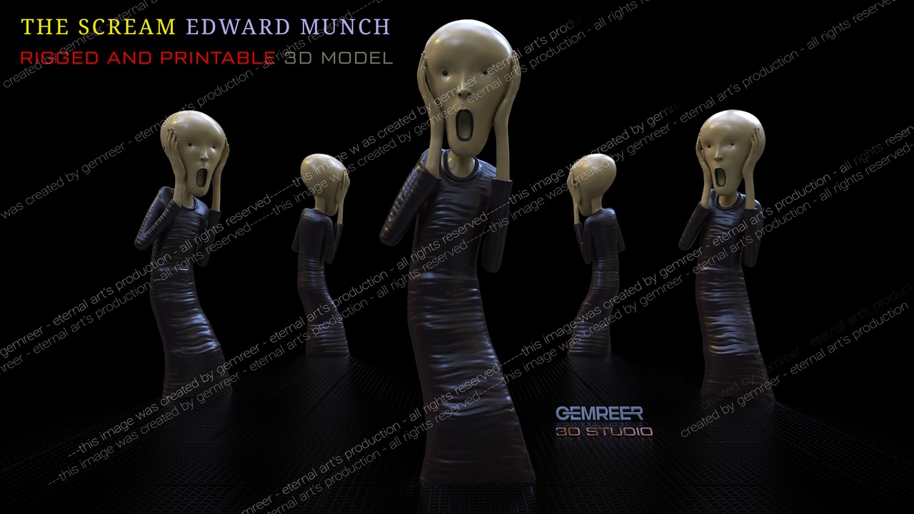 Scream Avatar Rigged The Scream Edvard Munch 3D Model - Rigged and Printable | Fab