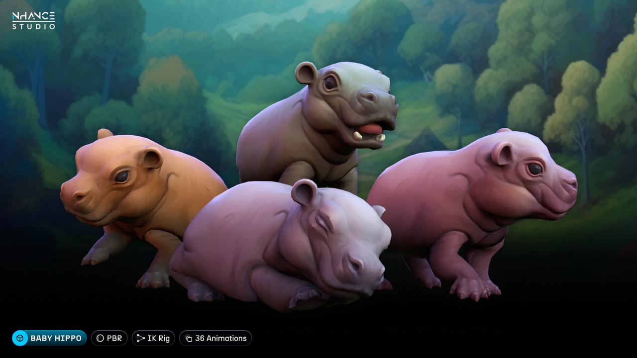 Media 1 for listing Stylized Baby Hippo