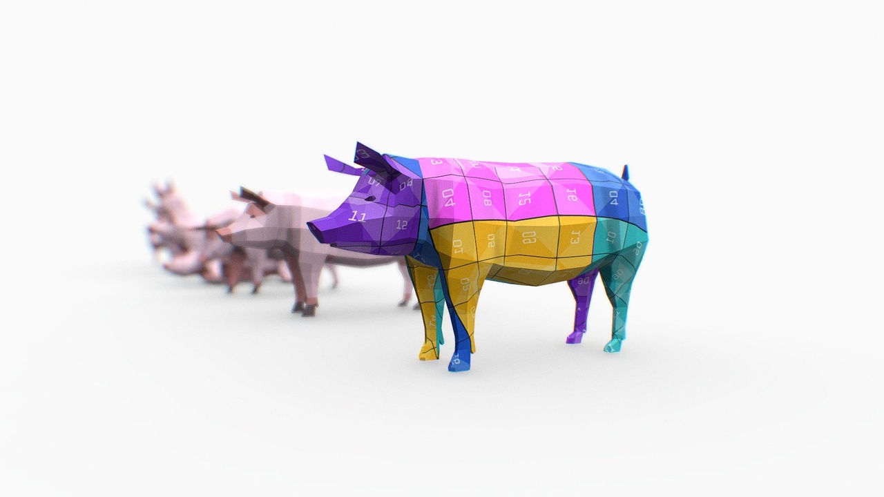 Media 1 for listing Low Poly Pig