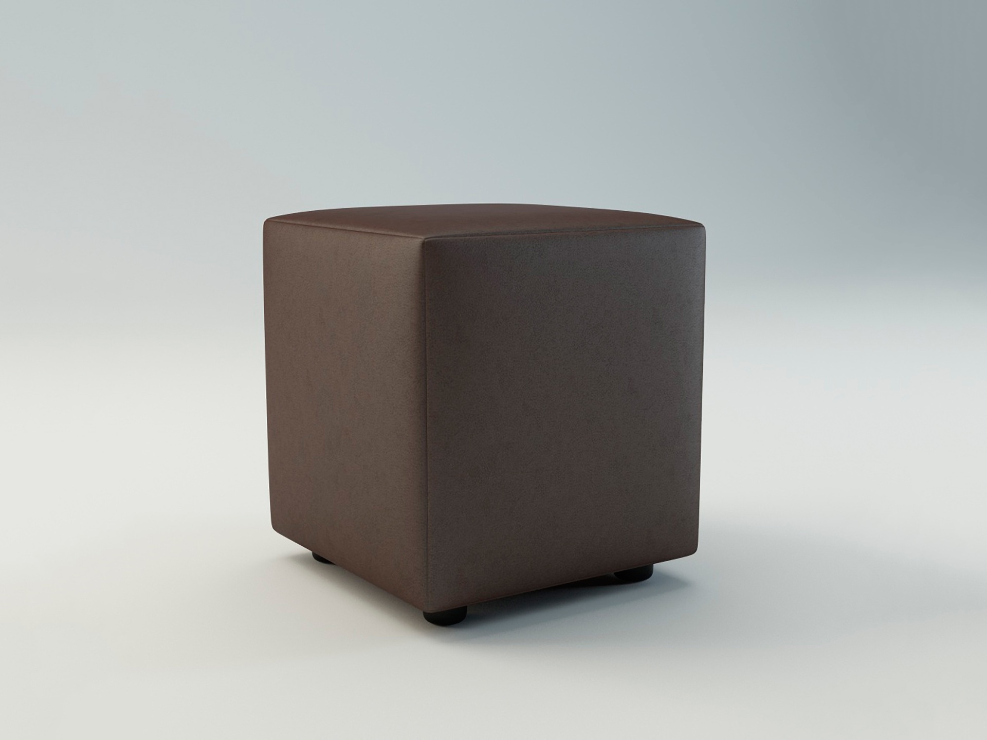 Media 1 for listing Modern Upholstered Leather Pouf Cube Shape