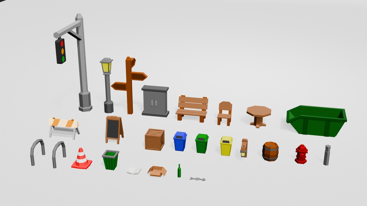 Media 1 for listing Low Poly Street Pack - Game Ready