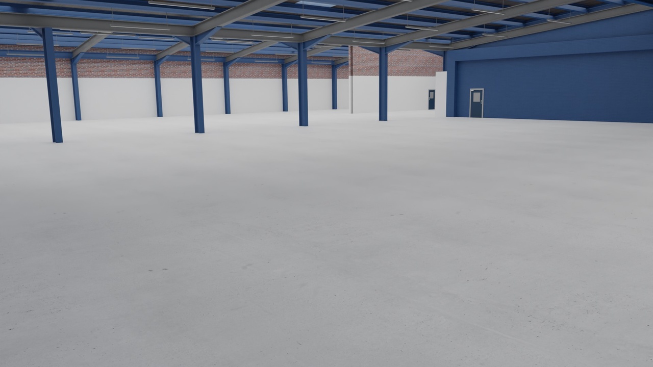 Media 1 for listing - Empty Industrial Warehouse Interior – Realistic 3D Model