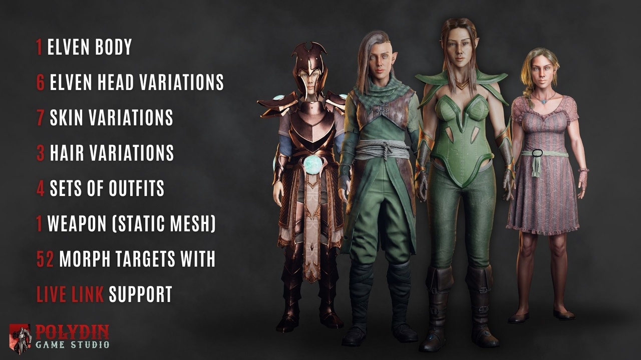 Media 1 for listing Elf - Modular Female Fantsy Collection