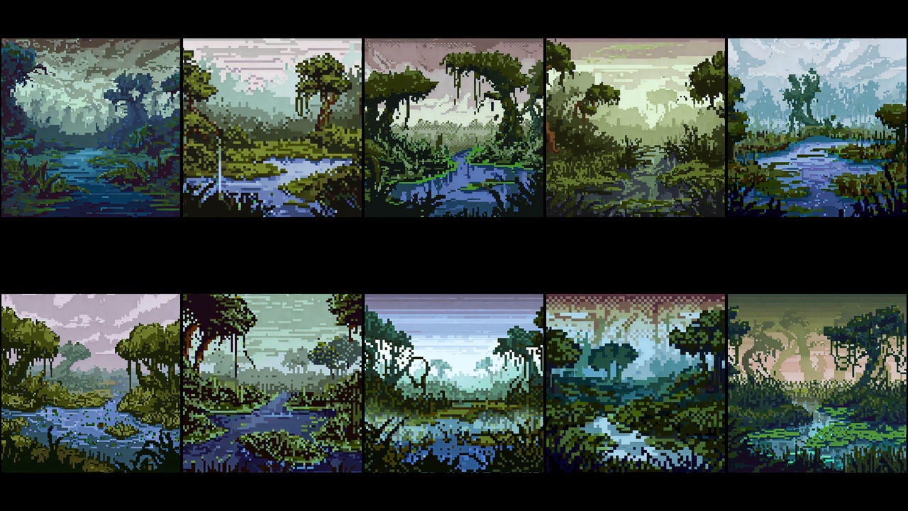 Media 1 for listing Pixel Art Backgrounds: Swamp 2