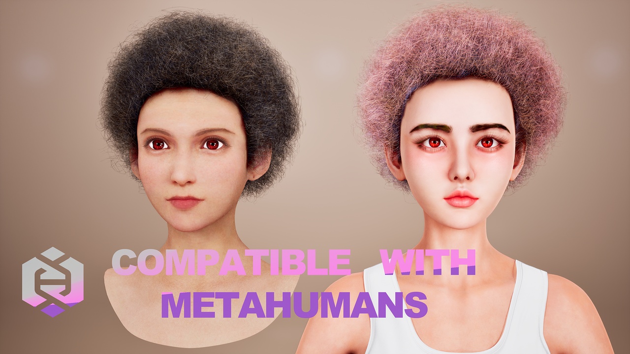 Media 1 for listing Real-time Afro Hair For Metahuman