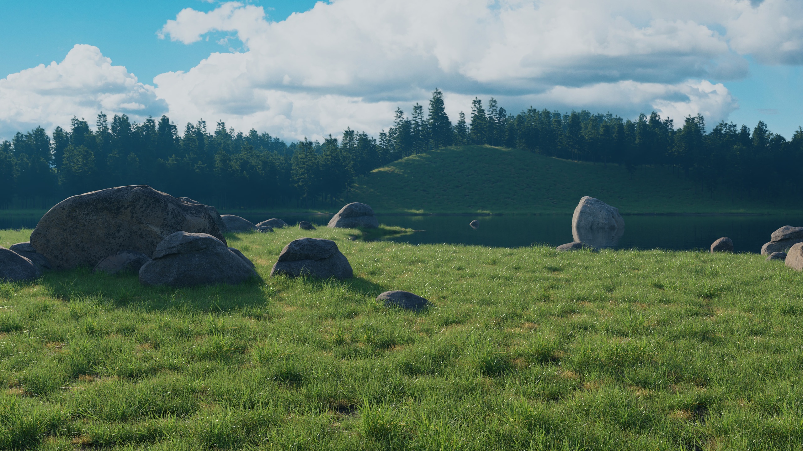 Media 1 for listing Realistic Forest Lake Environment Cinematic Nature Scene Blender