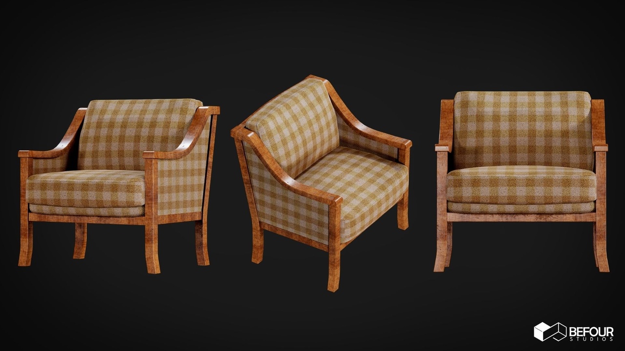 Media 1 for listing Vintage Armchair - PBR Game Ready