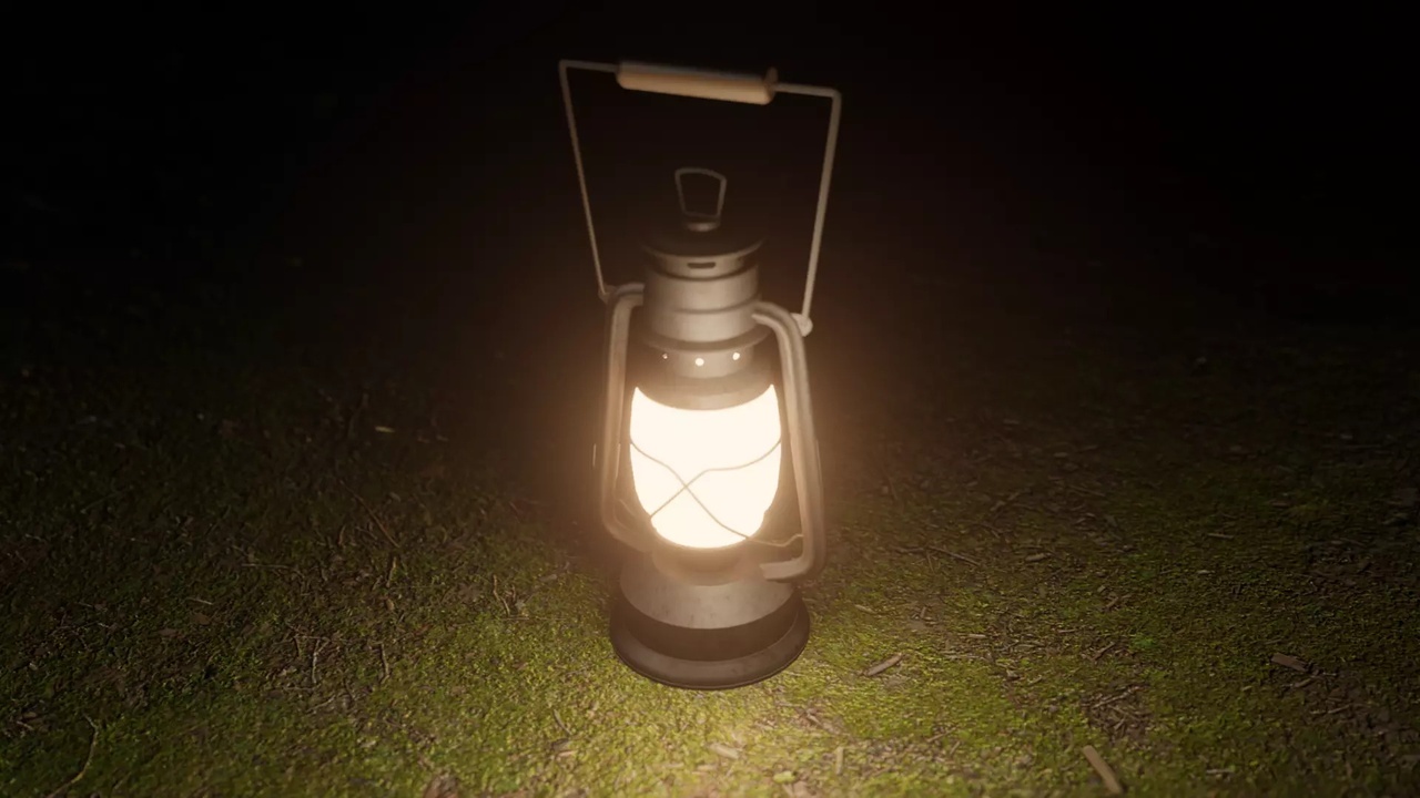 Media 1 for listing Vintage Oil Lantern - Game-Ready PBR 3D Model