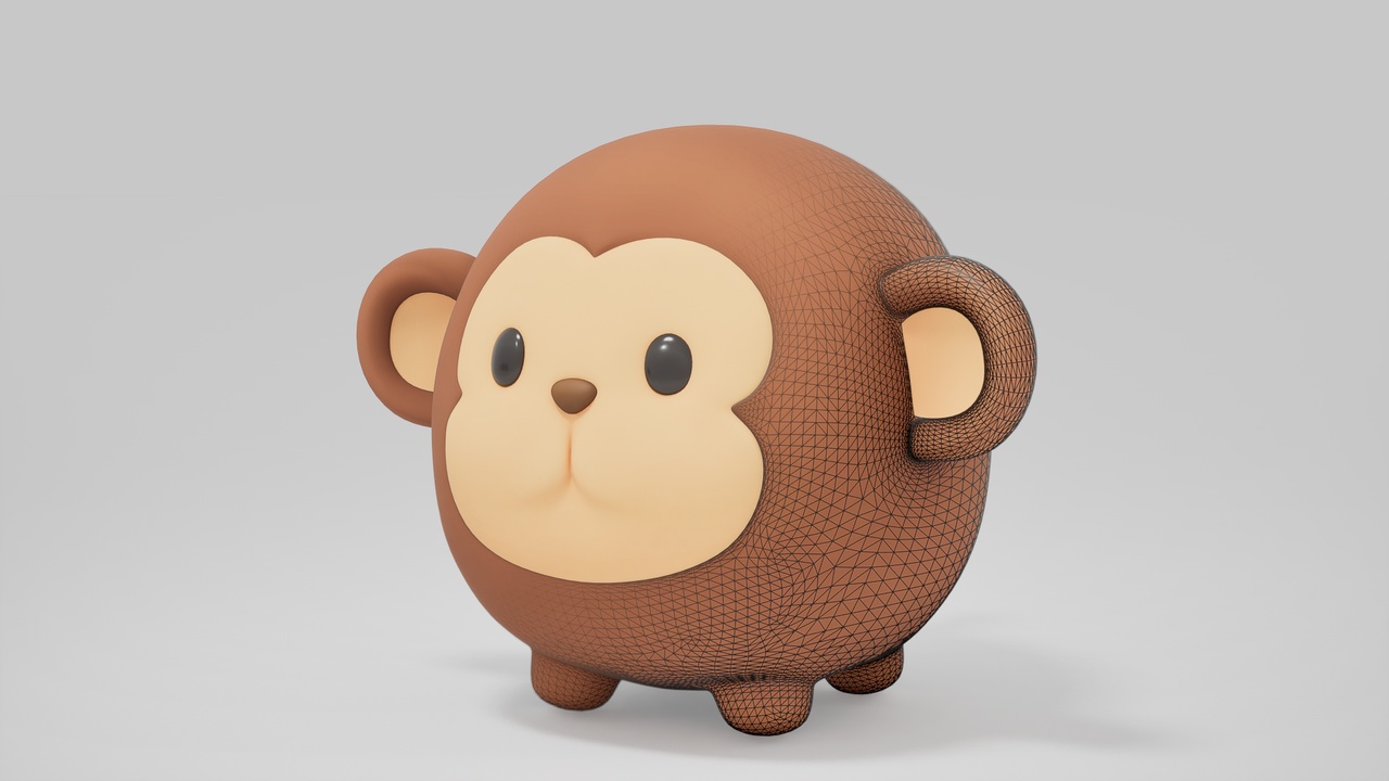 Media 1 for listing Balloon-style 3D Character-Monkey