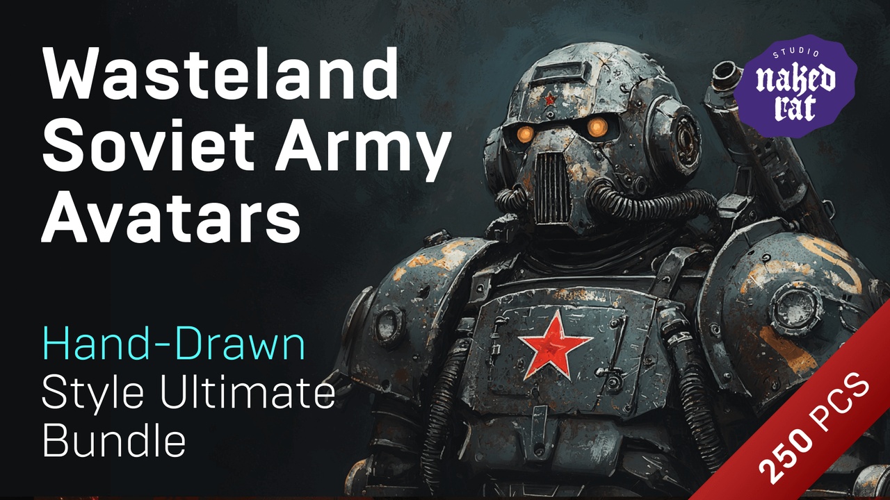 File multimediali per l'articolo Wasteland Soviet Army Avatar Portraits, Nuke Avatars Icons 2D Pack: 1