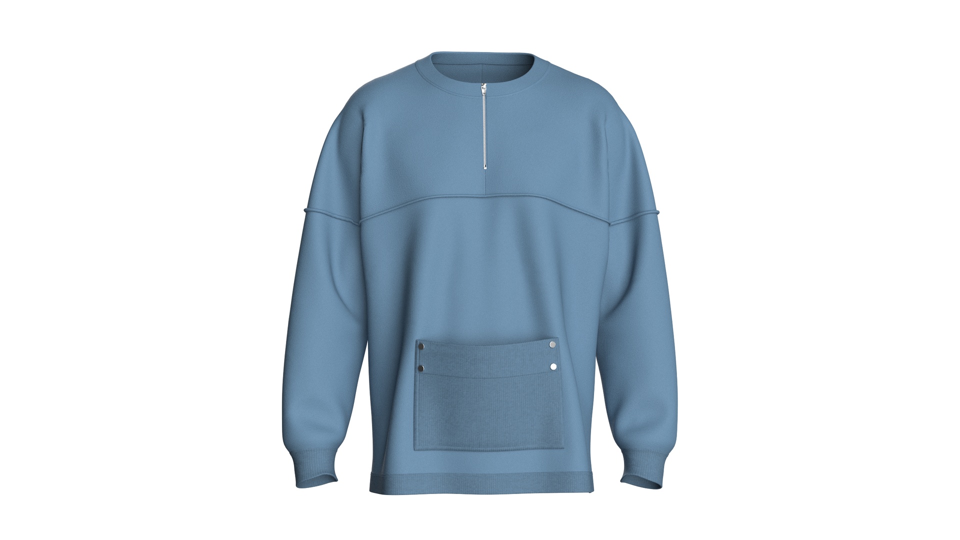 Media 1 for listing Men Drop - Shoulder Zip Sweatshirt | High Poly