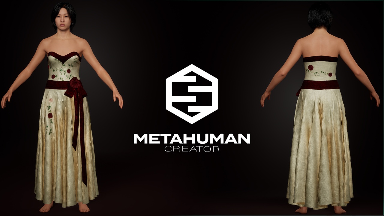 Media 1 for listing Rose Dress Metahuman Wardrobe cloth