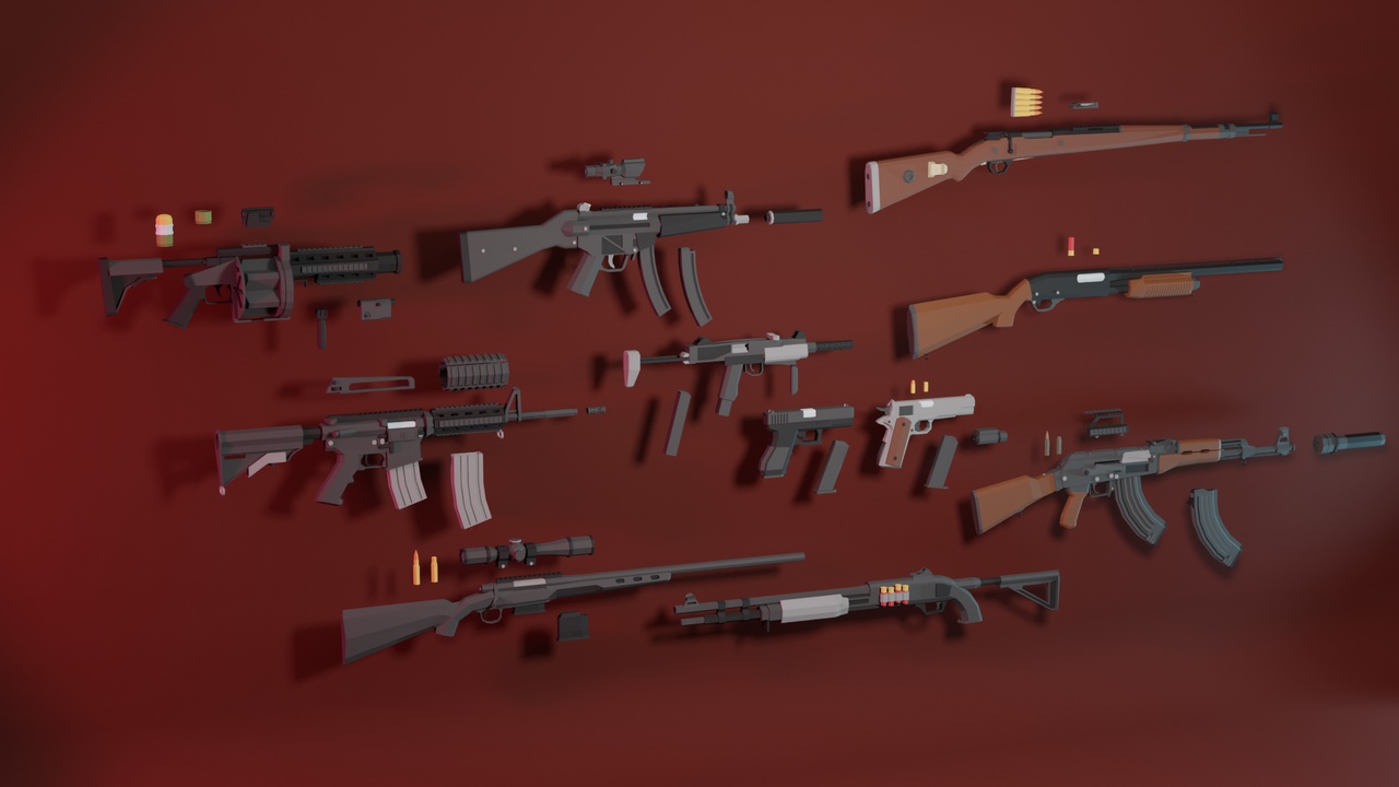 Medium 1 für Eintrag Low poly gun pack