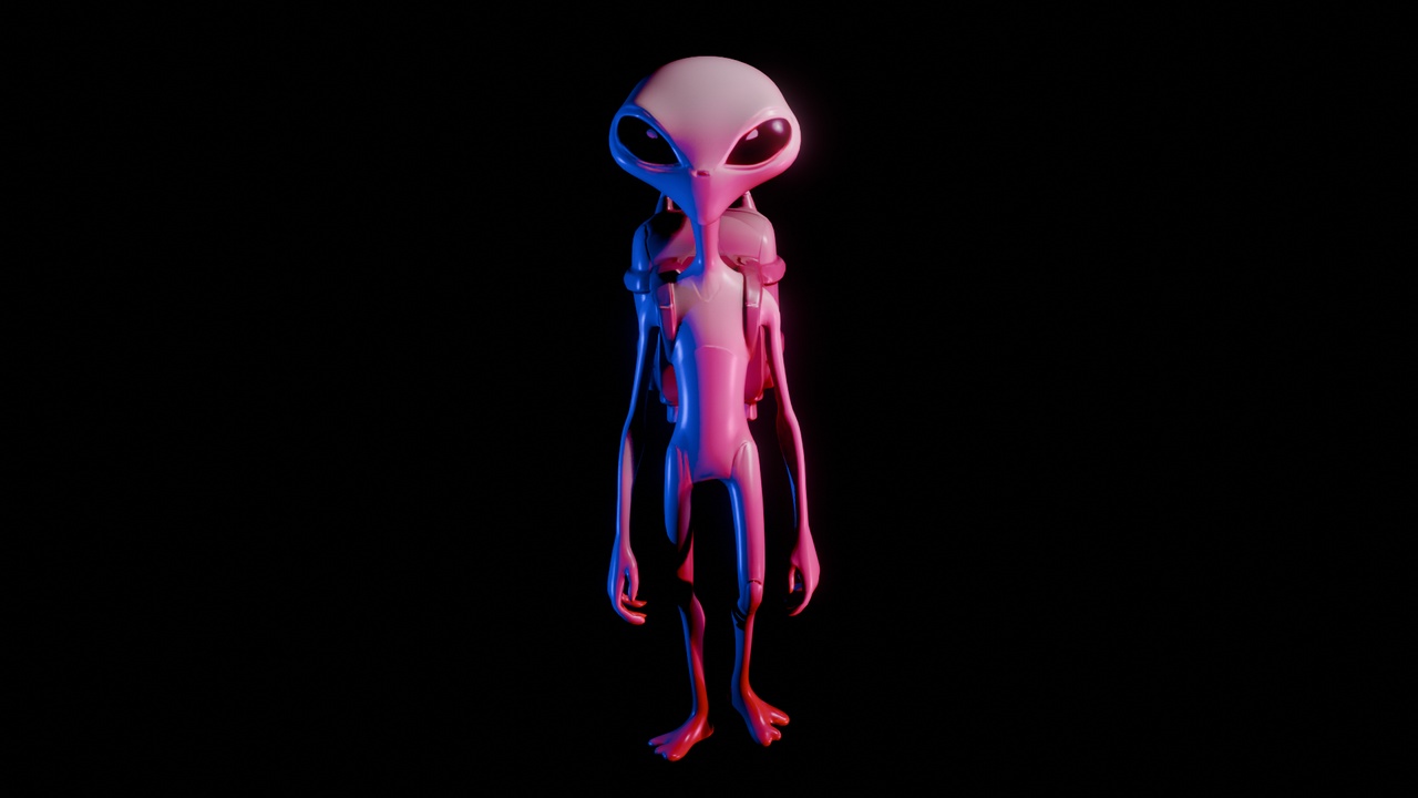 Media 1 for listing Stylized Alien Character – Rigged & Animated