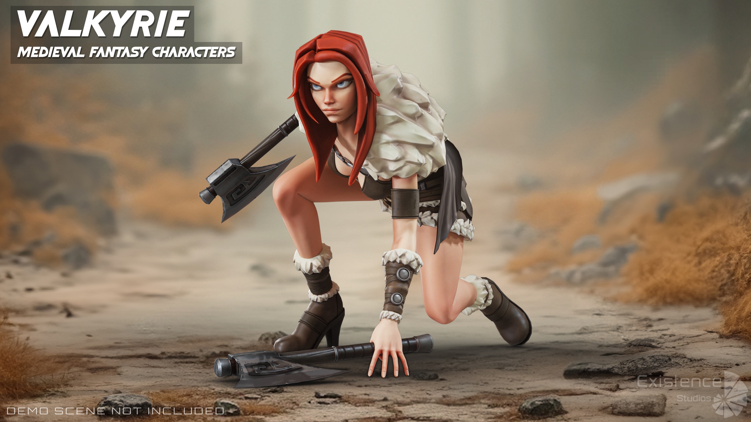 Media 1 for listing Valkyrie - Mythic Asgard Battle Shieldmaiden - Fantasy Medieval RPG Hero - #60