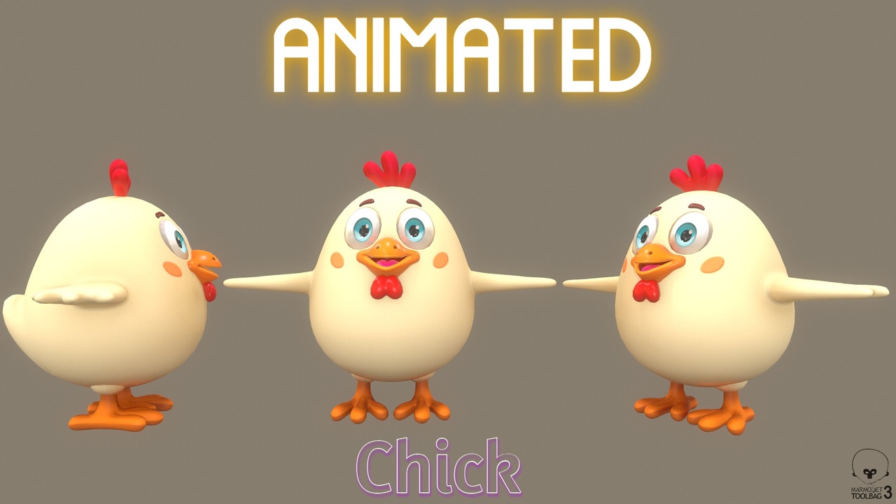 Media 1 for listing Free Cute Animated Nude Chick Free low-poly 3D model