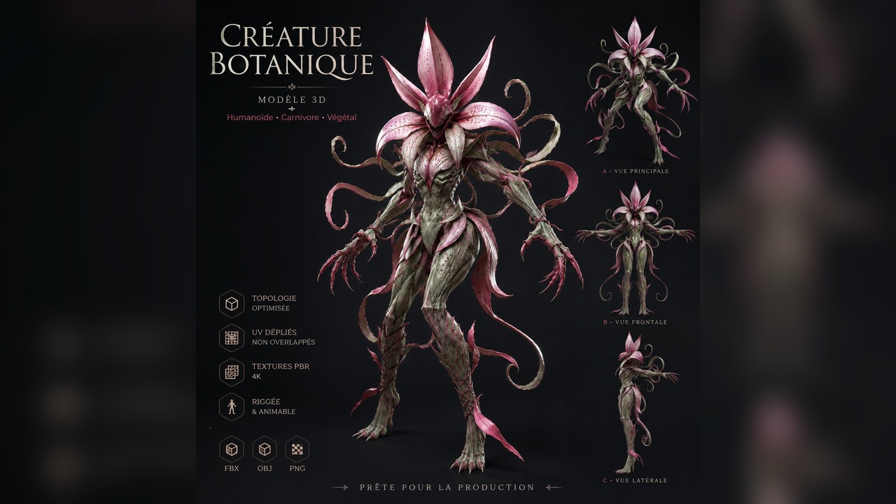 Media 1 for listing Nature Spirit – Flower Creature | Rigged Plant Monster