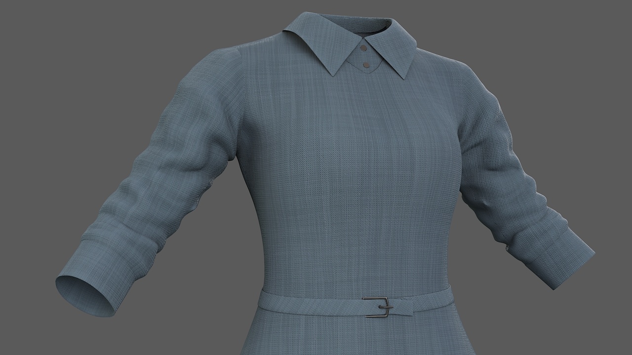 Media 1 for listing Blue Female Dress for UE5.6x All MetaHuman Body Ready Rigged Outfit