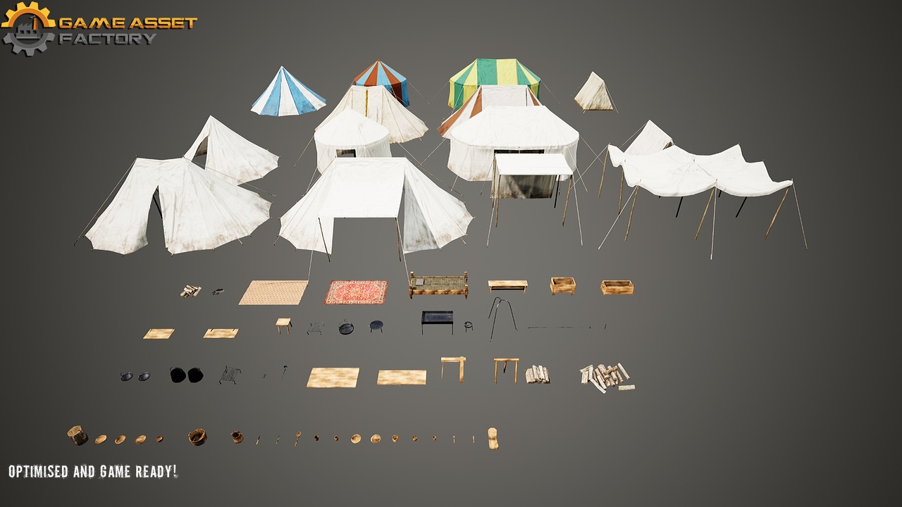 Media 1 for listing Medieval Props Vol 4 Camp and Tents