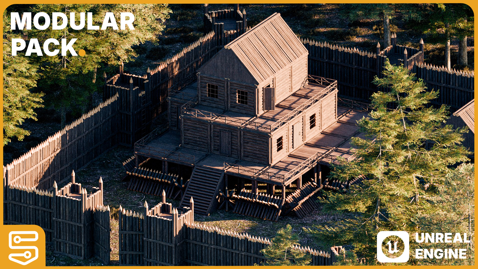 Survival Base Builder - Wooden Fort Modular Kit | Fab