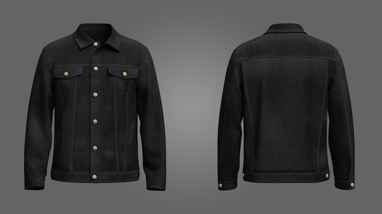 Media 1 for listing Denim Jacket Black