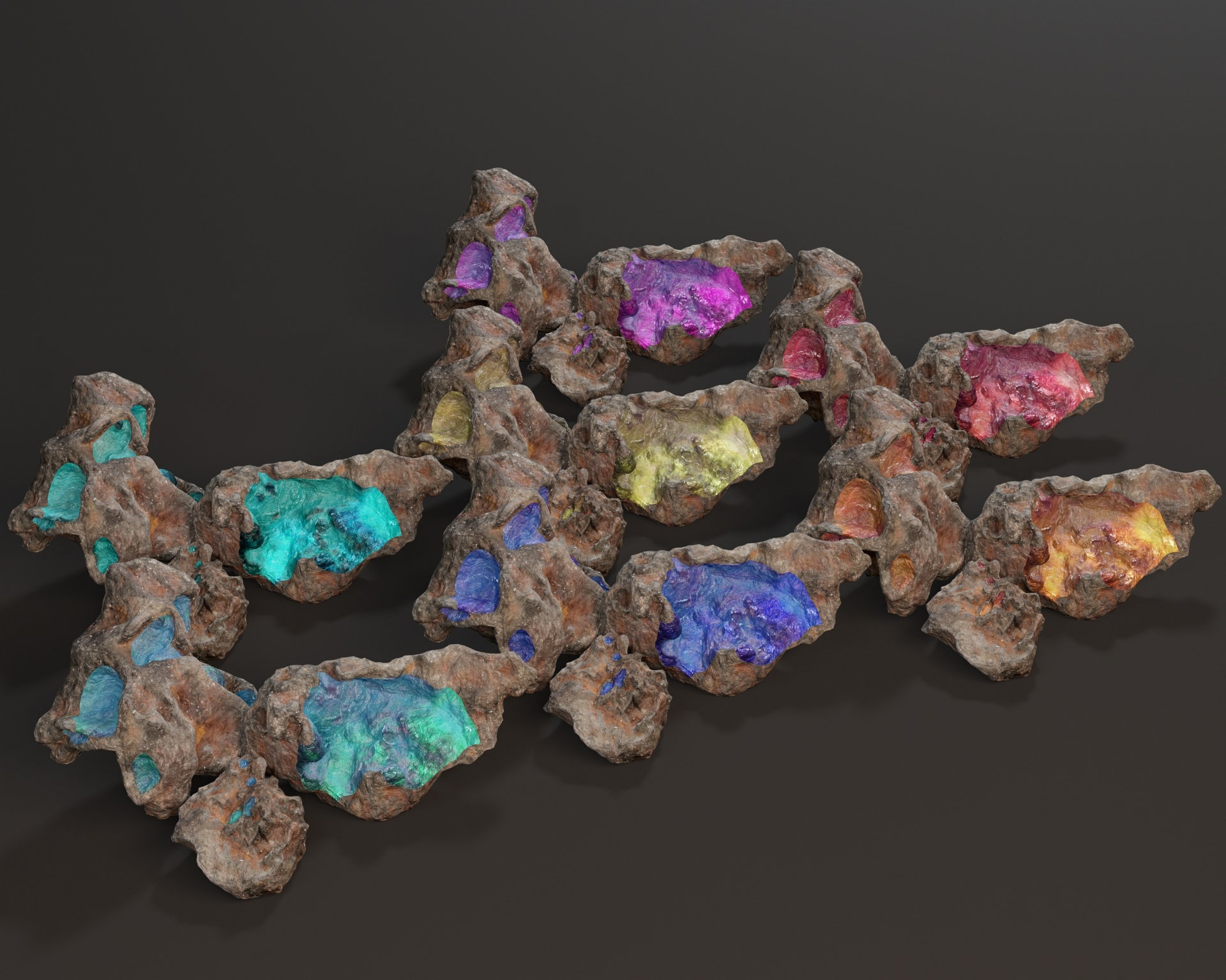 Media 1 for listing Raw Ore Mineral Deposit - 7 Color Variations