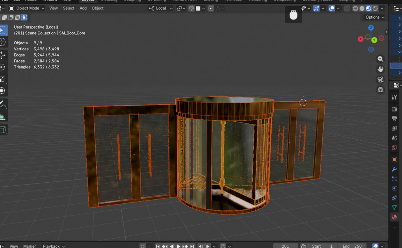 Media 1 for listing Modern Industrial Revolving Door - Animated - UE5 Ready - Low Poly