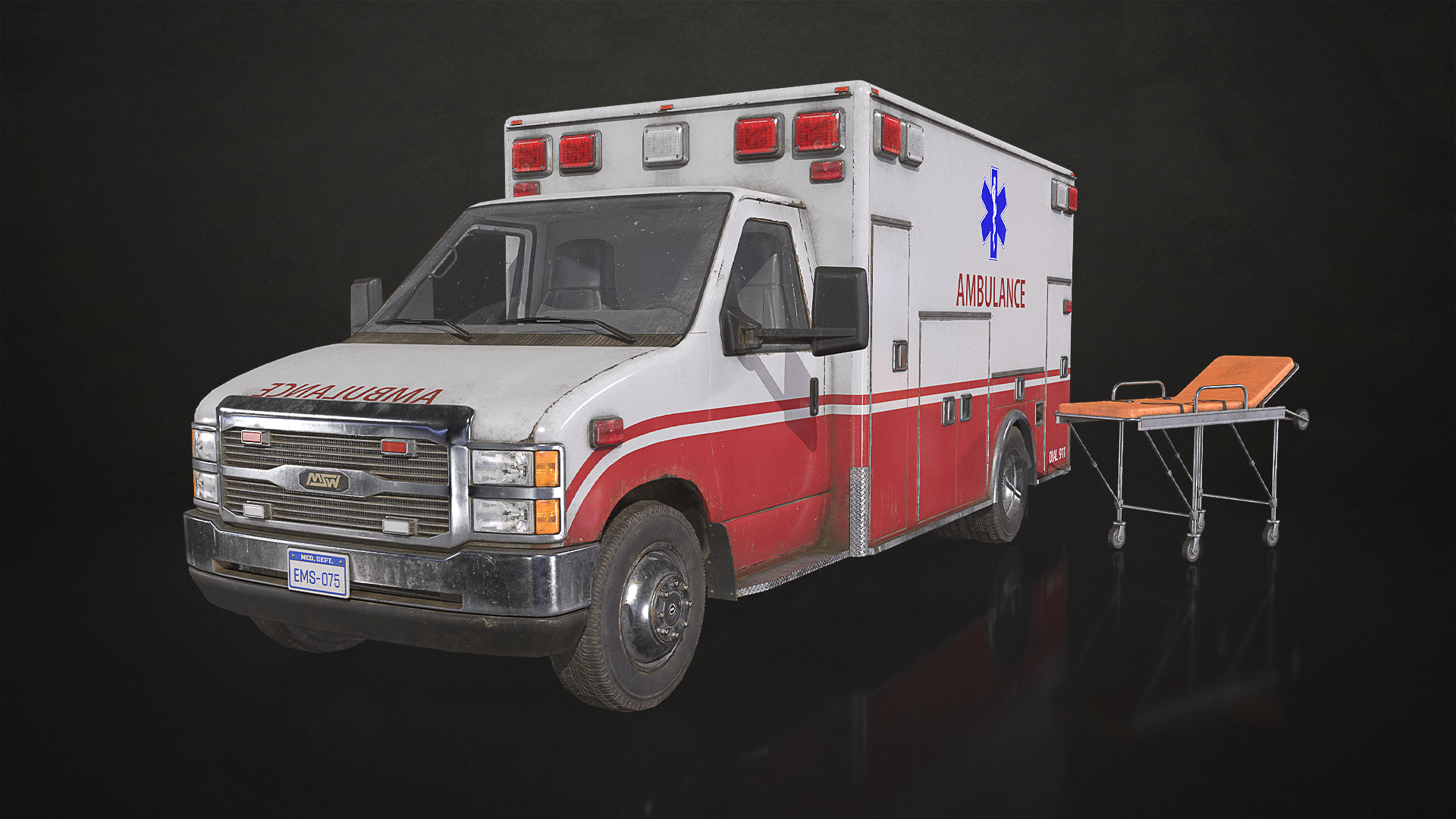 Ambulance Type 1 - Low Poly | Fab