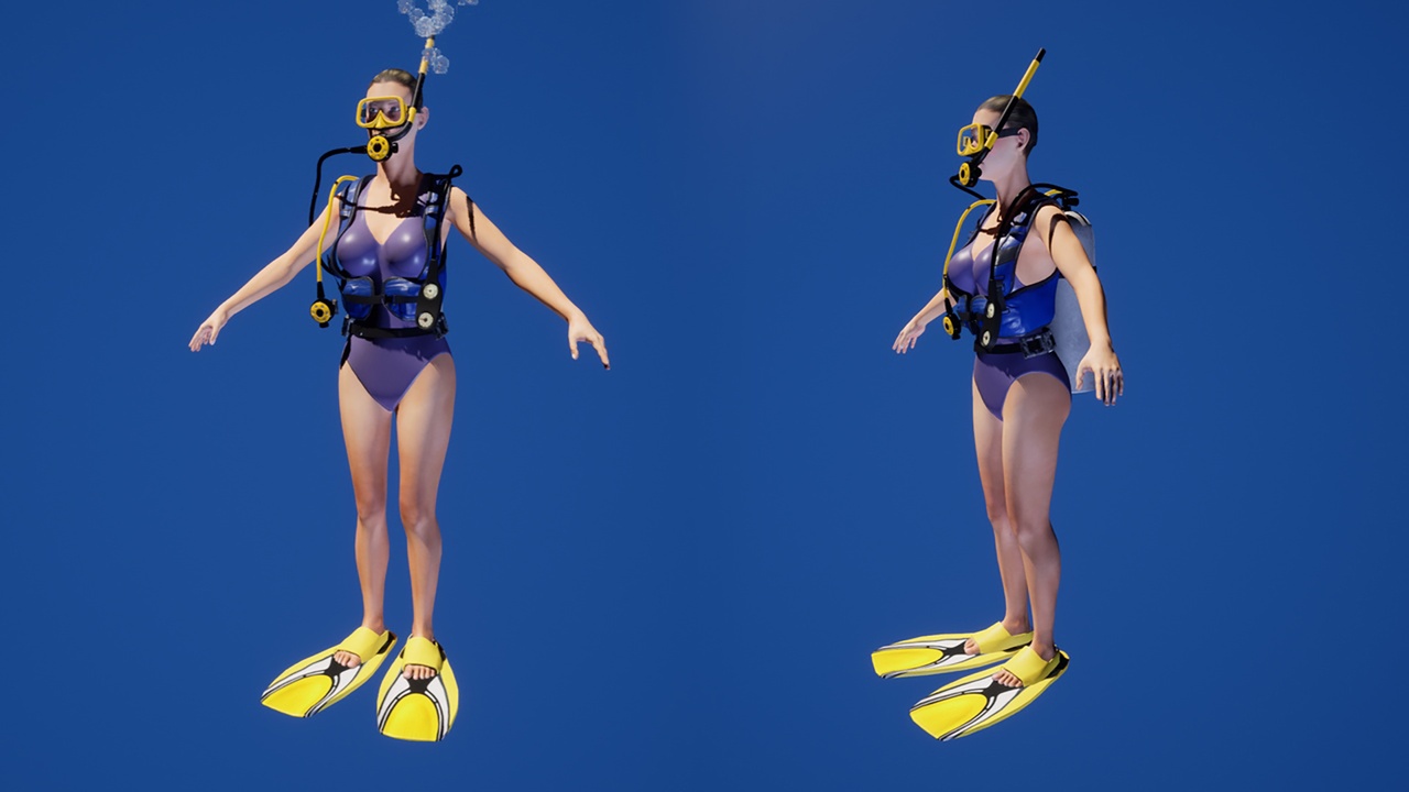 Media 1 for listing Scuba Diver Swimming Female - One Piece Suit