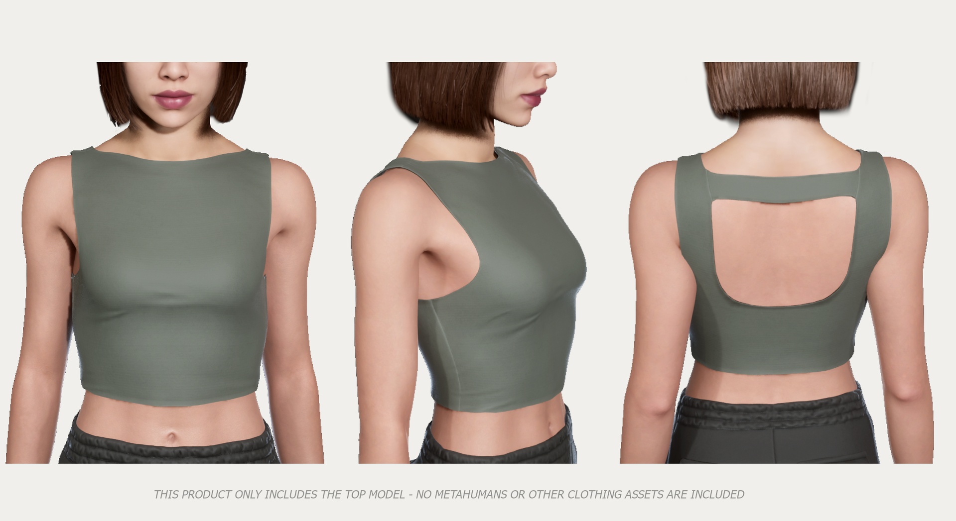 Media 1 for listing Boat neck tank top - Metahumans Resizable Clothing