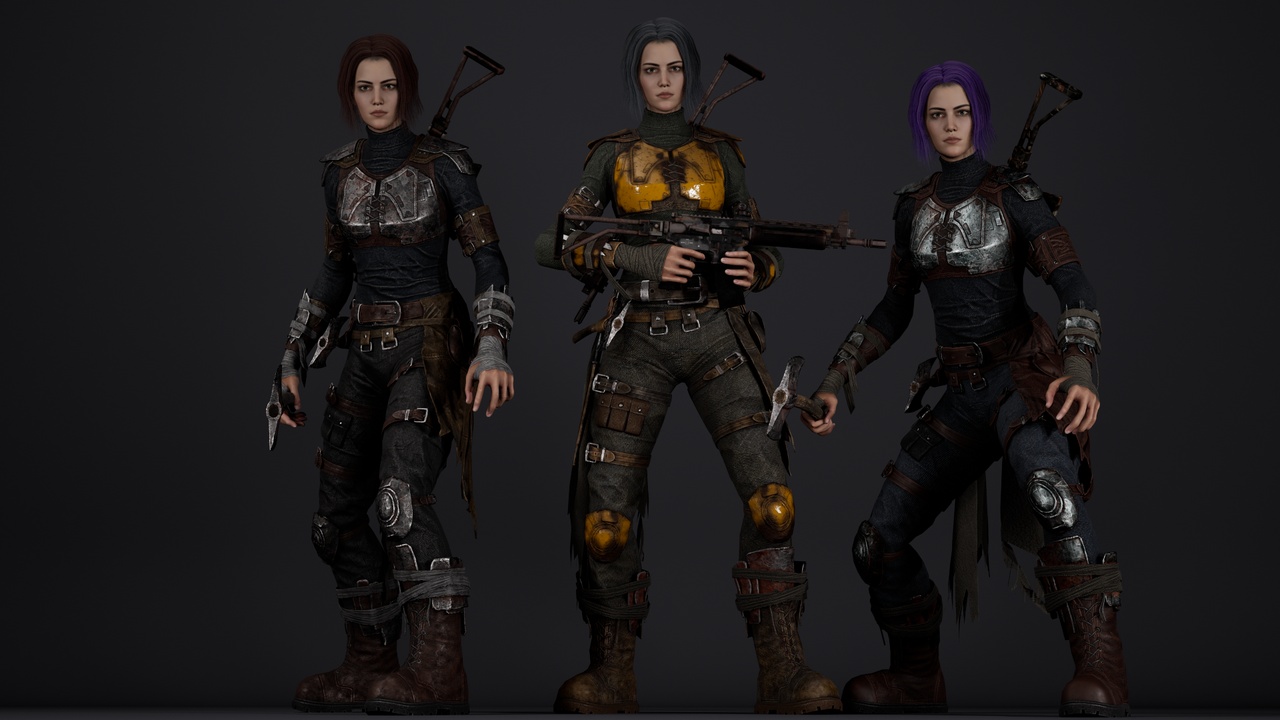 Media 1 for listing Post-Apocalyptic Survivor – Game Ready Female Character | RPG NPC