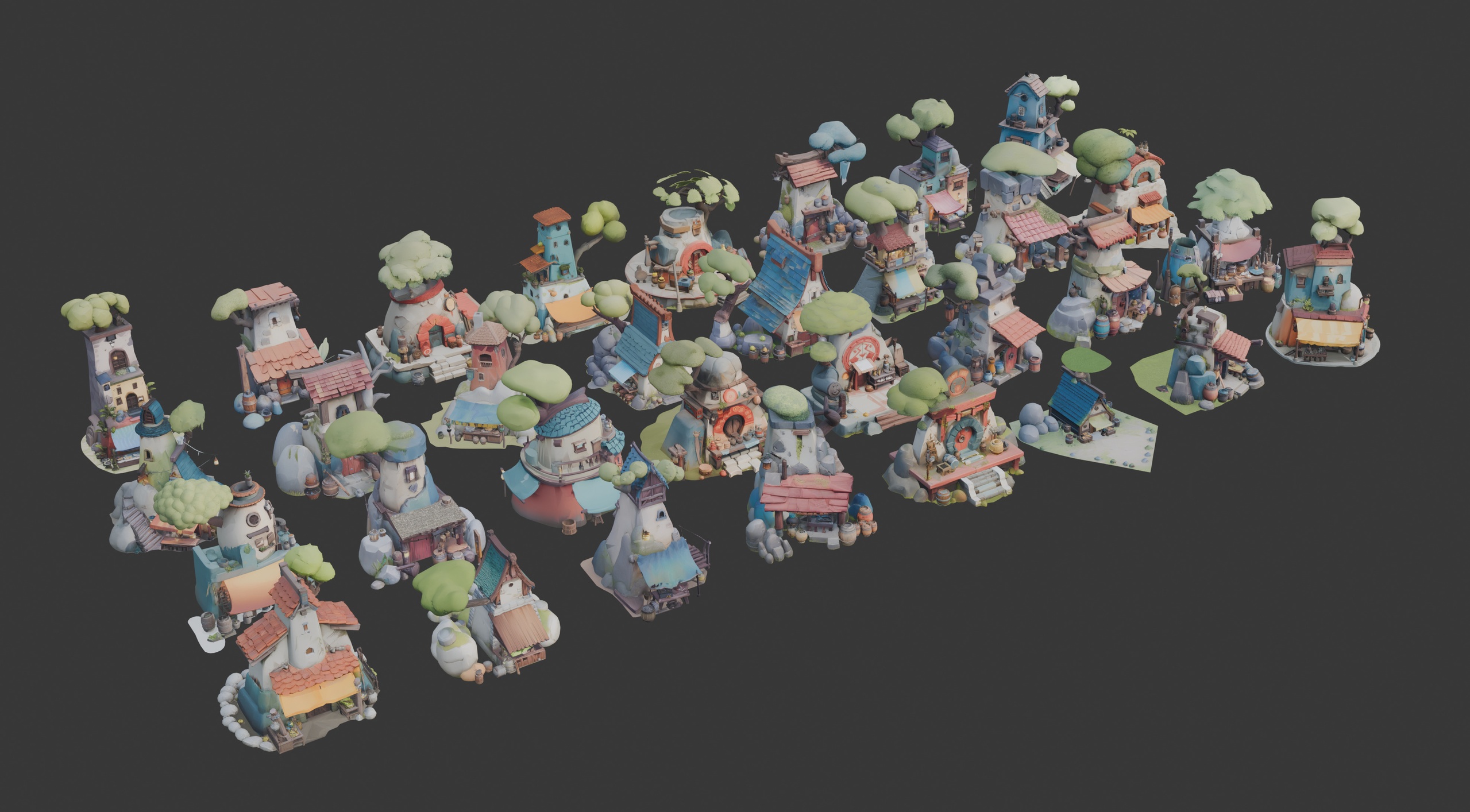 Media 1 for listing Stylized Fantasy Architecture Set