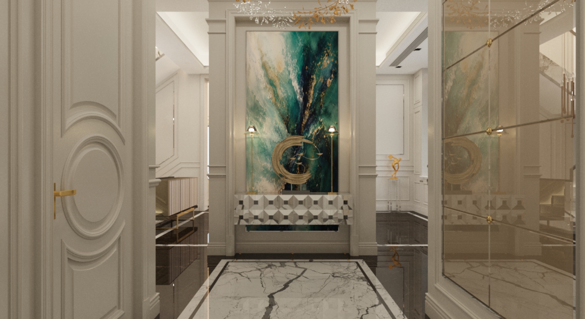 Media 1 for listing Luxury Modern Classic Interior: Full Mansion Suite – Photorealistic Archviz Scen