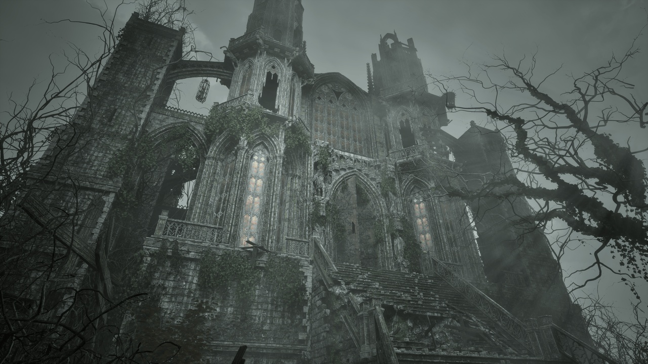 Ruined cathedral mission zone concept art