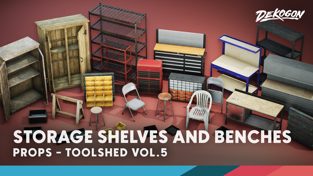 Media 1 for listing ToolShed/Garage Props VOL.5 - Storage, Shelves, and Benches