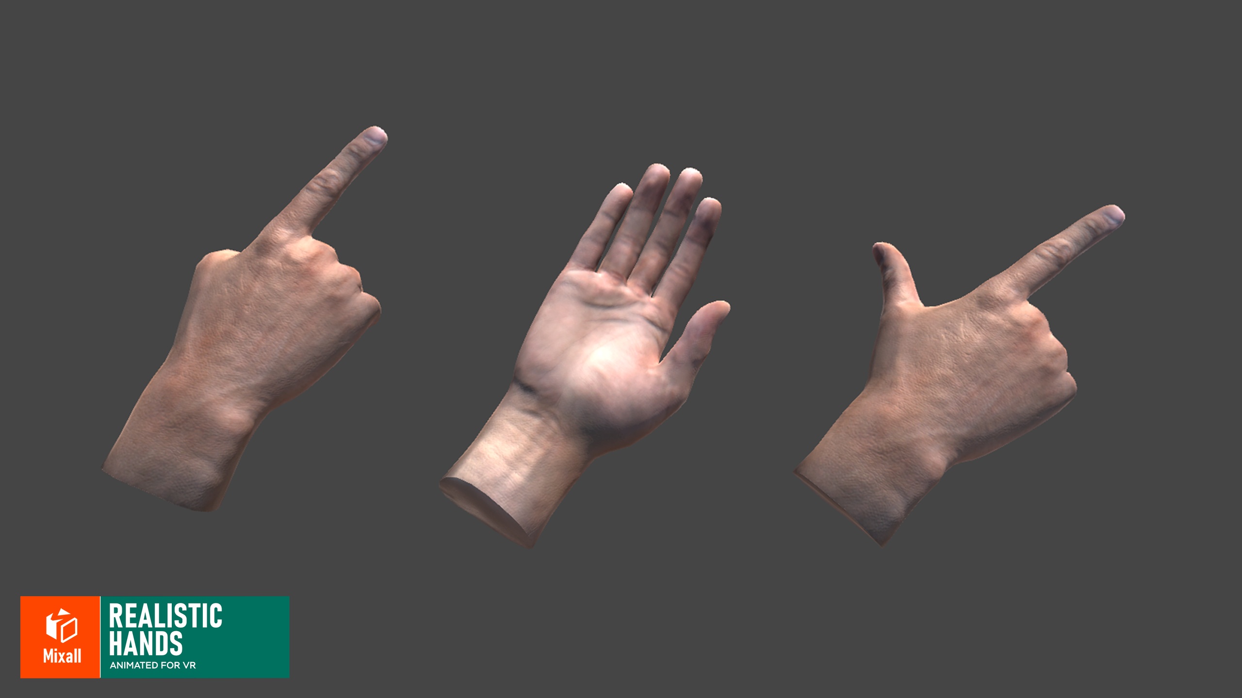 Hand Animation Example Realistic Hands - animated for VR | Fab