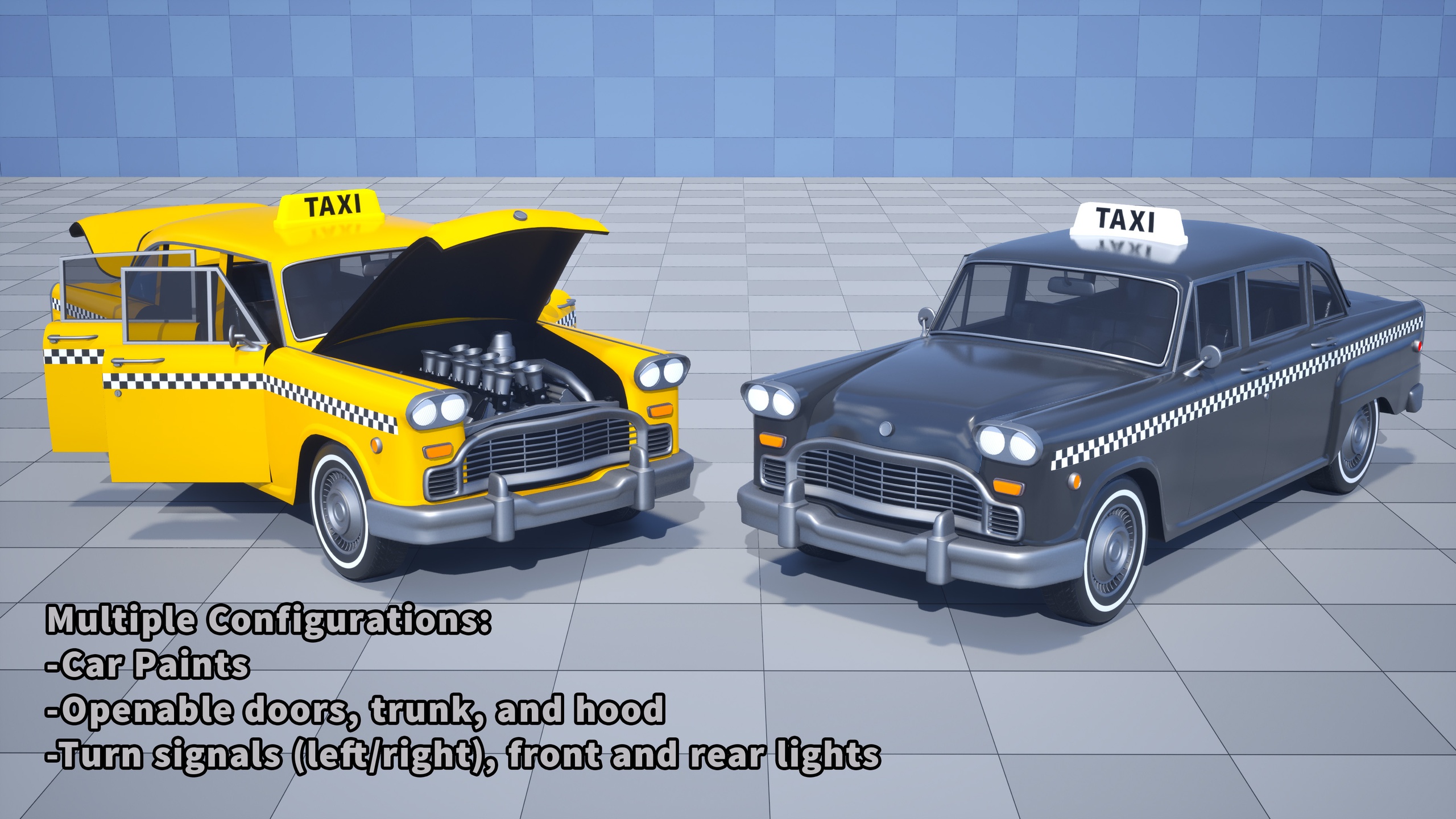 Media 1 for listing Stylized Drivable Vehicles - Taxi Car "GoCab"