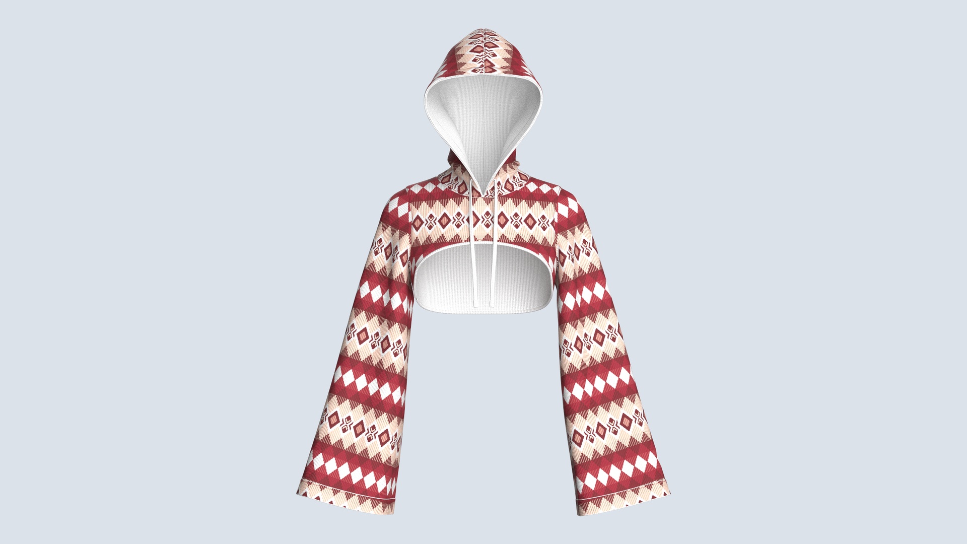 Media 1 for listing Girls Argyle Printed Shrug Hoodie | High Poly