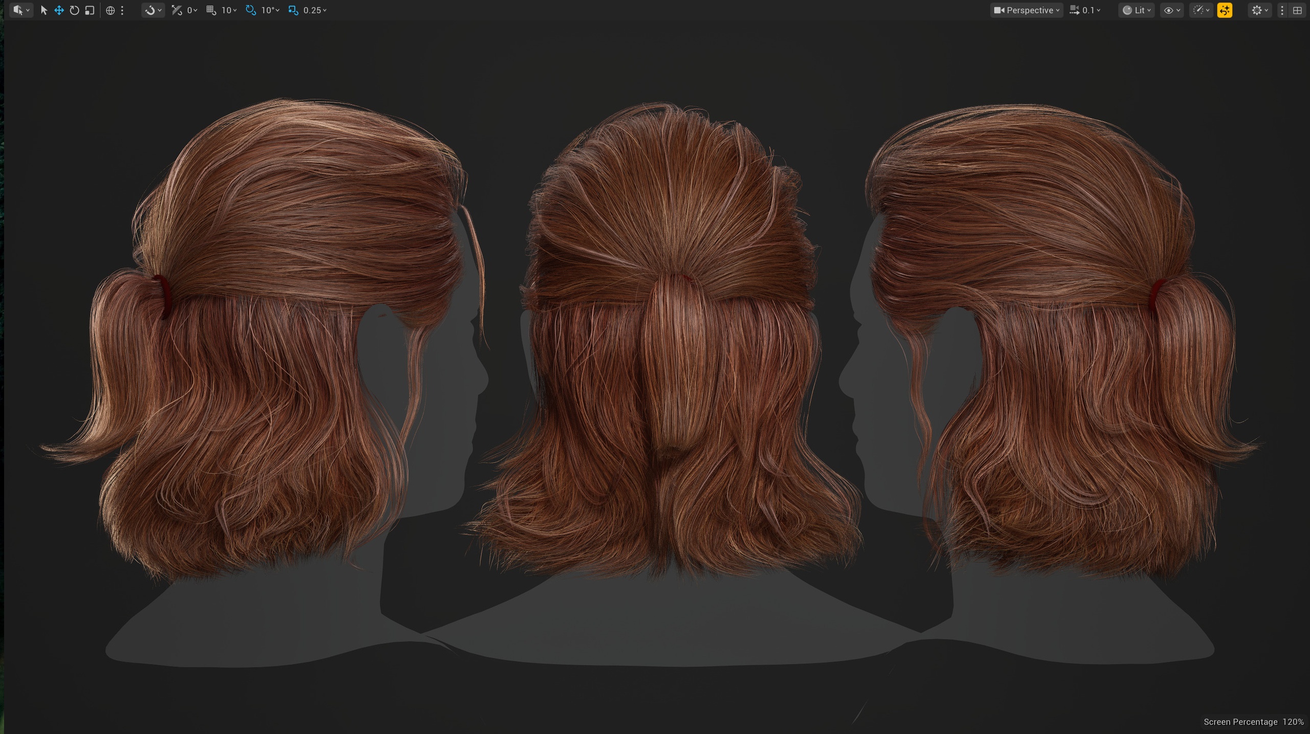Media 1 for listing Warrior Ponytail Hair - Game Ready UE5