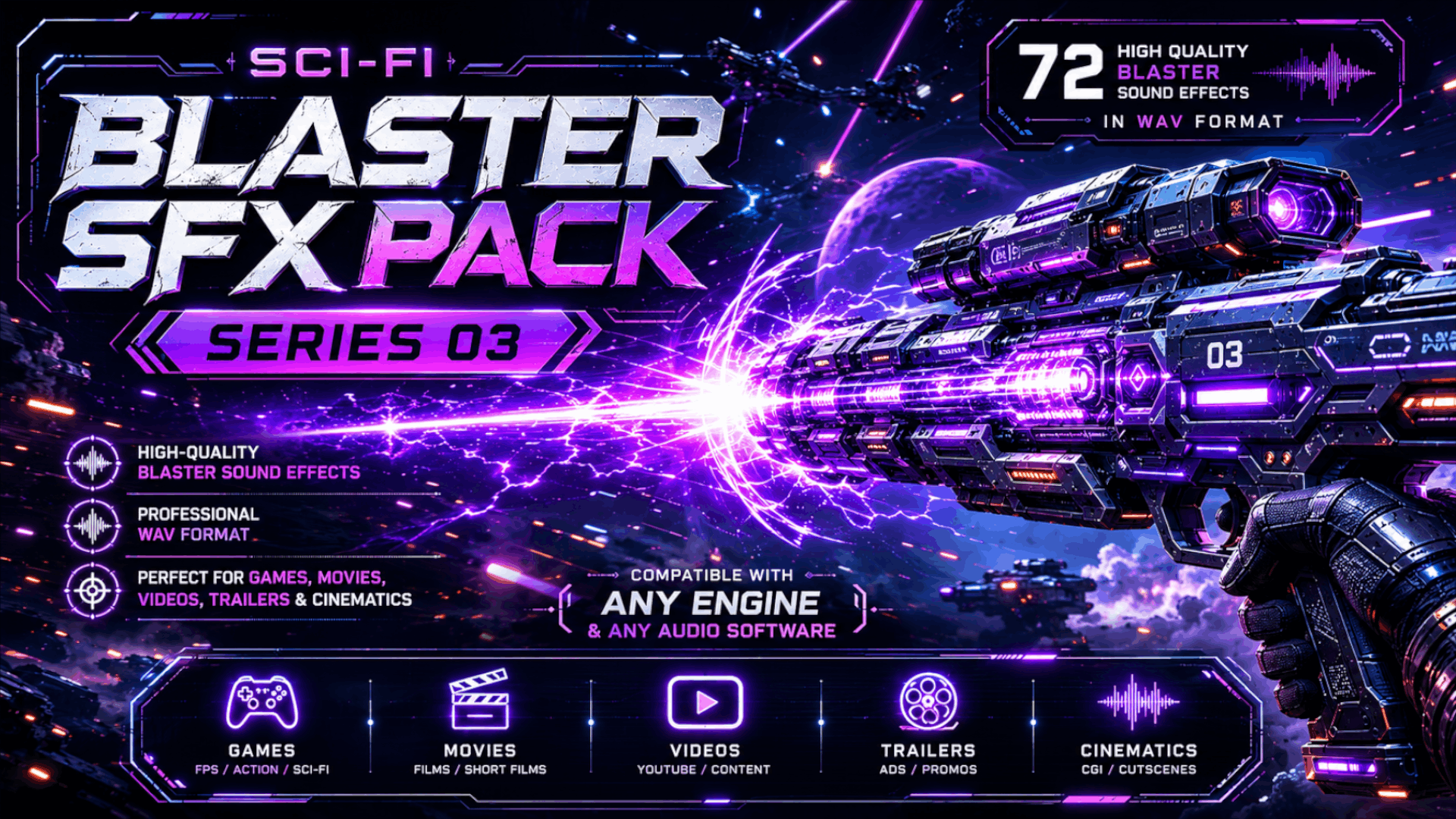 Sci-Fi Blaster SFX Pack – Series 03 | Fab