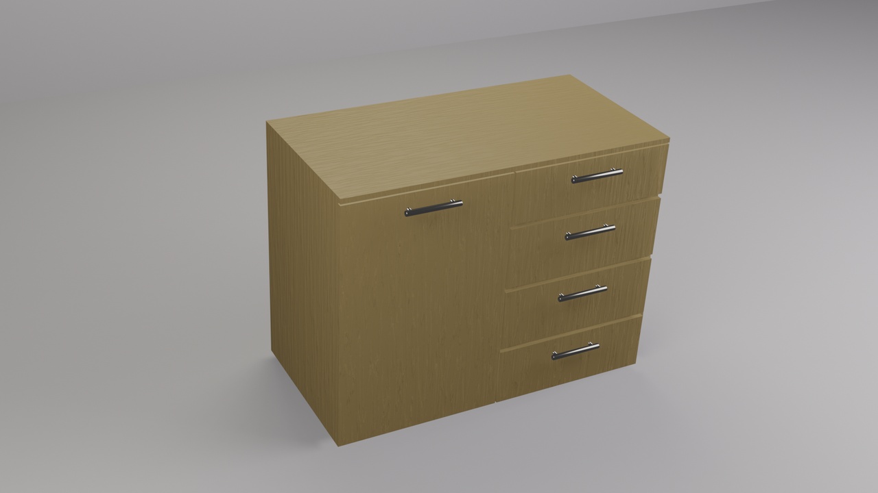 Media 1 for listing Low Poly Wooden Dresser