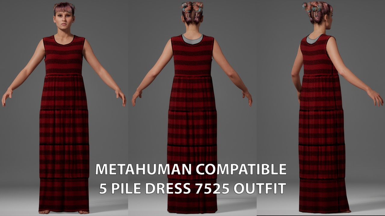 Media 1 for listing MetaHuman 5PileDress7525 Outfit