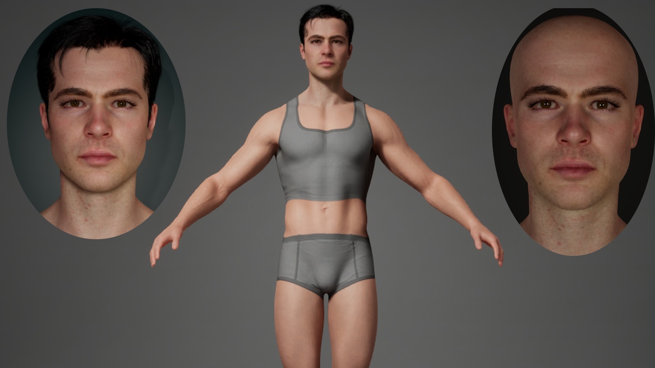 Editable American Man Metahuman - David.No clothing and no hair ...