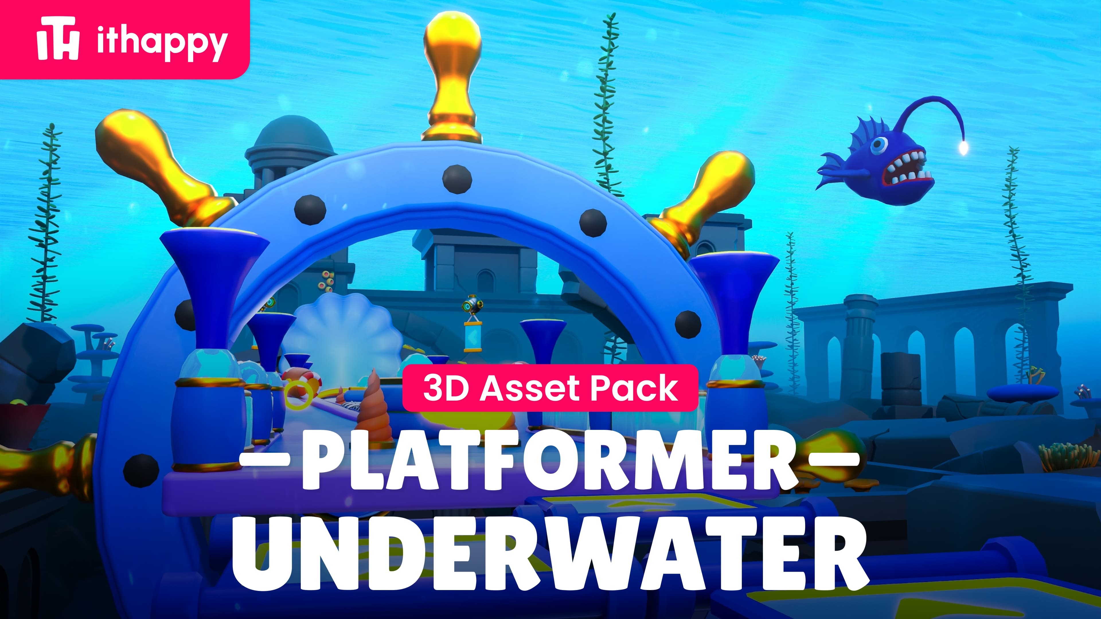 Platformer 12 Underwater - Low Poly 3D Models Pack | Fab