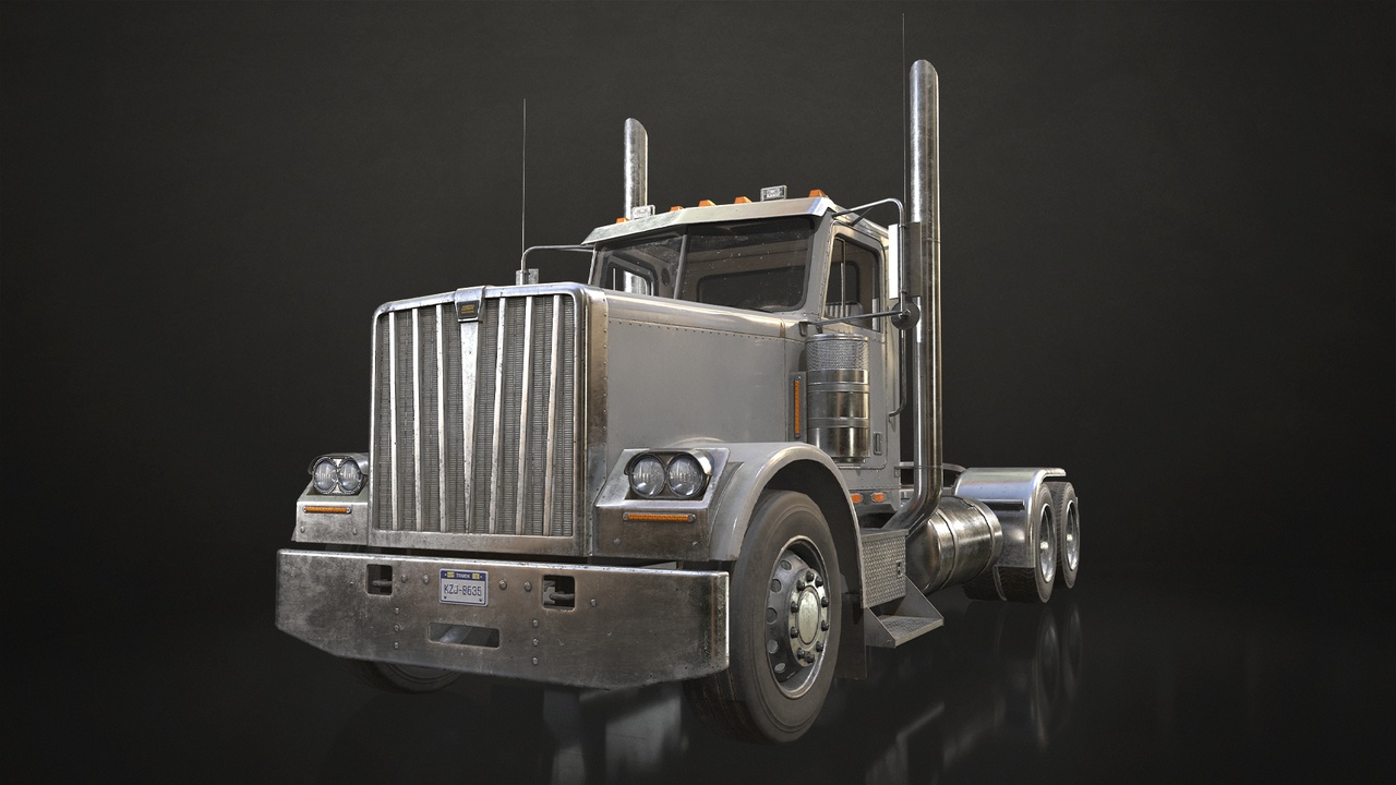 Semi Truck Day Cab - Low Poly 제품 등록을 위한 미디어 1개