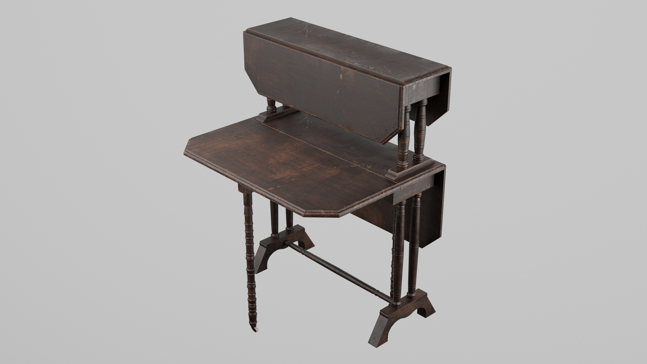 Media 1 for listing Victorian Gateleg Drop Leaf Table | Antique Folding Wooden Table | 4 Textures