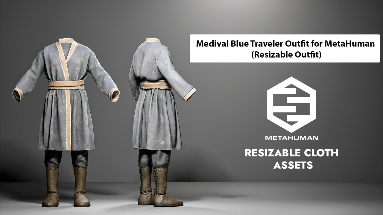 Media 1 for listing Medieval Village Life Outfit Pack for MetaHuman (Resizable | Full Outfit)