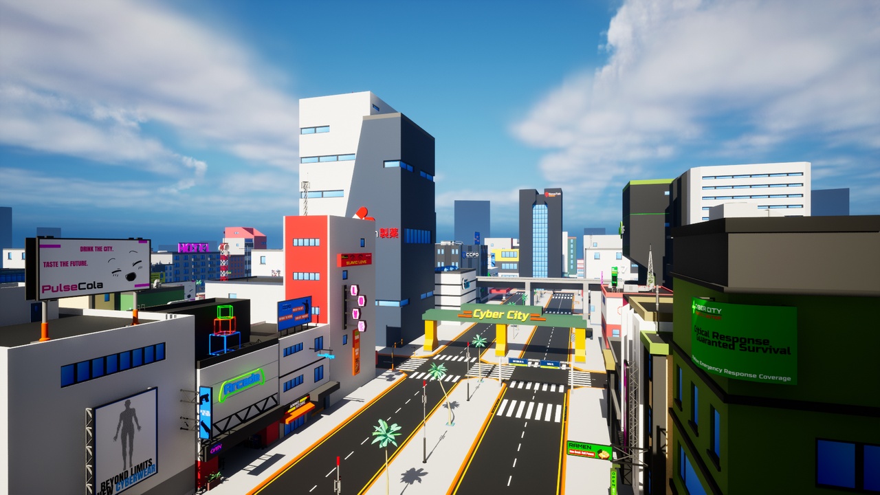 File multimediali per l'articolo LowPoly Cyberpunk City: 1