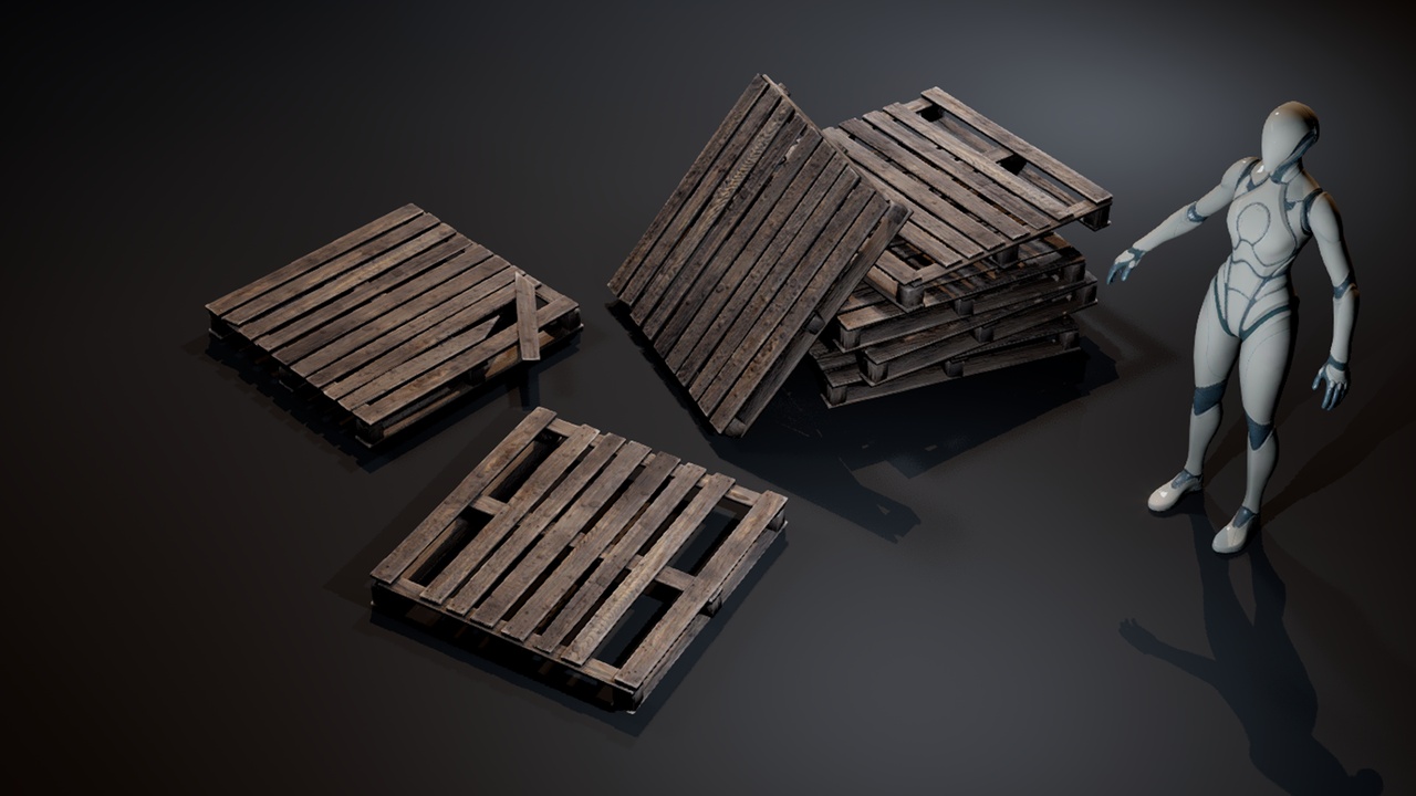 Media 1 for listing Damaged Wooden Pallet Set