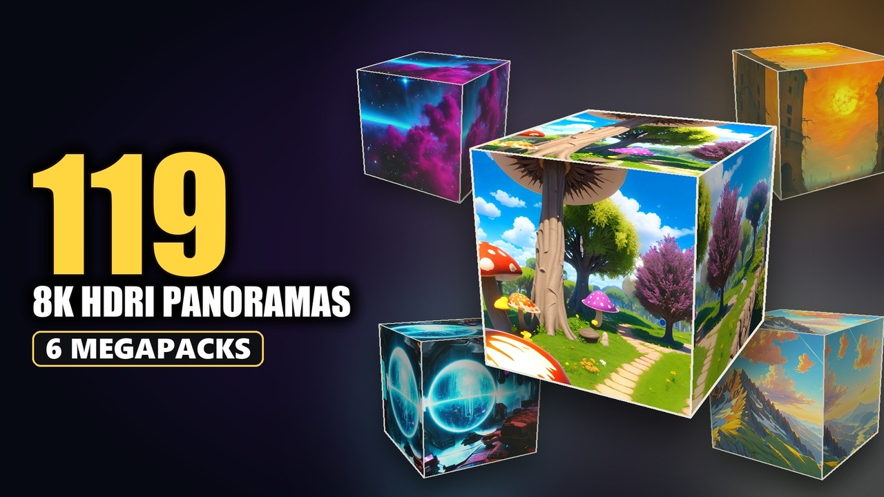 Media 1 for listing Cyberpunk, Hell & Anime HDRI Bundle - 119 8K Panoramas: Fairytale & Space